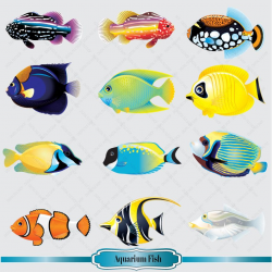 Aquarium Fish Clipart Set Salt Water Fish Clip by DigitalFileShop ...