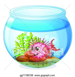 EPS Vector - A fish inside the transparent aquarium. Stock Clipart ...
