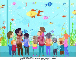 Vector Art - Stickman family aquarium. Clipart Drawing gg72620069 ...