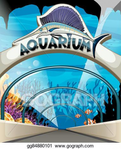 Vector Art - Aquarium scene with lives underwater. Clipart Drawing ...