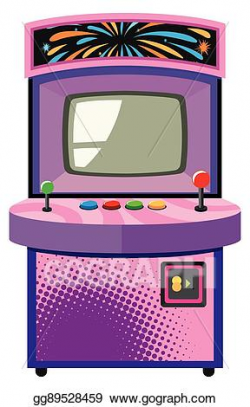 Vector Art - Arcade game machine in purple box. Clipart Drawing ...
