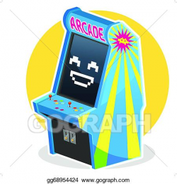 Vector Art - Blue vintage arcade machine game. Clipart Drawing ...