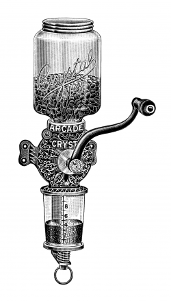 Arcade Crystal Coffee Grinder Ad and Clip Art | Old Design Shop Blog