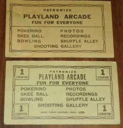 Vintage Playland Arcade Coupon Ticket Vintage Arcade Ticket