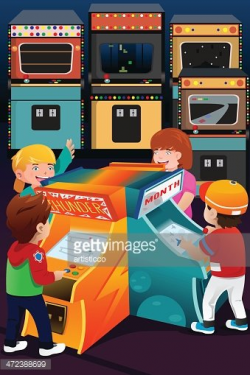Kids Playing Arcade Games premium clipart - ClipartLogo.com