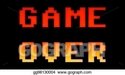 Drawing - Game over 8bit retro. Clipart Drawing gg98130004 - GoGraph