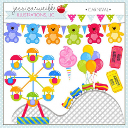 Carnival Cute Clipart, Amusement Park Clip Art, Summer Clipart,  Rollercoaster, Cotton Candy, Ferris Wheel, Summer Graphics, Arcade