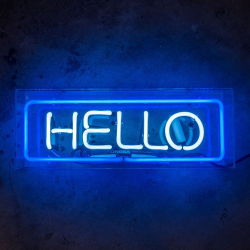 HELLO Neon Sign in Acrylic Box | Acrylic box, Neon and Acrylics