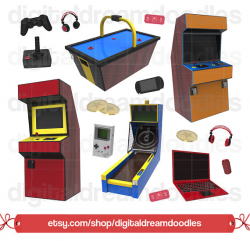 Video Game Clipart, Arcade Clip Art, Game Image, Controller Graphic ...