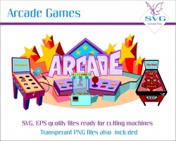 Arcade Games Clipart, Wack-A-mole game SVG, Pin Ball Vector Clipart ...