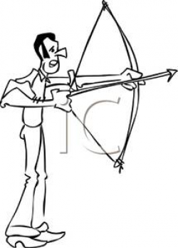 An Archer Practicing His Aim - Royalty Free Clipart Picture