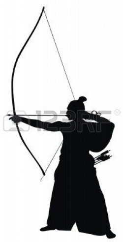Abstract vector illustration of japanese archer silhouette Vector ...