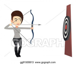 Vector Stock - Archer aiming with bow and arrow at the ...
