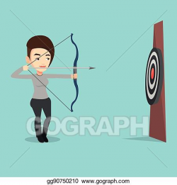 Vector Stock - Archer aiming with bow and arrow at the ...