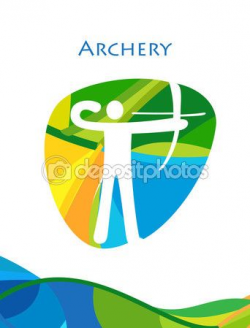 Archer Olympics Games Summer background. Rio 2016 Archery banner ...