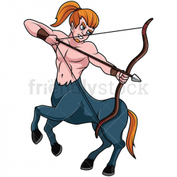 Centaur Archer Cartoon Vector Clipart
