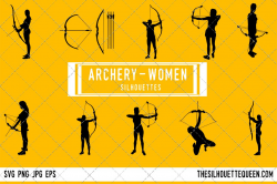 Woman Archery silhouette, Female Archer | Design Bundles