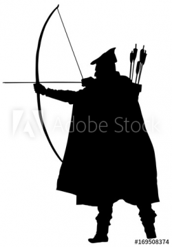 Archer vector silhouette illustration isolated on white background ...