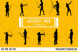 Man Archery silhouette, Male Archer cli | Design Bundles