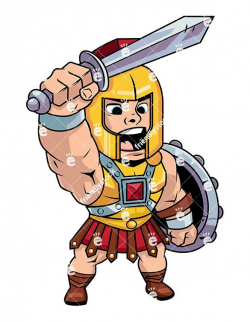 Roman Centurion Shouting A Battle Cry Vector Cartoon Clipart ...