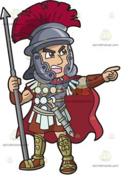 Roman Centurion Shouting A Battle Cry Vector Cartoon Clipart ...