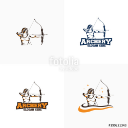 Archer Mascot logo template, Traditional Archery Logo vector