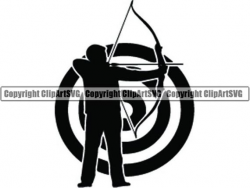 Archery Logo #3 Sports Game Arrow Range Practice Competition Archer Shoot  Bow Target .SVG .EPS .PNG Clipart Vector Cricut Cut Cutting File