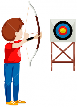 Man shooting arrow at the target Royalty-Free Stock Image - Storyblocks