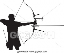 Vector Art - Silhouette of archer. EPS clipart gg65696978 - GoGraph