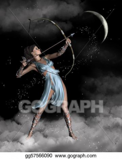 Clipart - Diana (artemis) the huntress . Stock Illustration ...