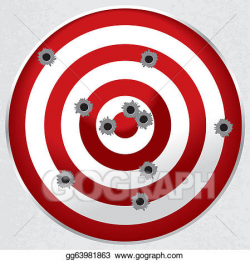 Vector Clipart - Shooting range gun target with bullet holes. Vector ...