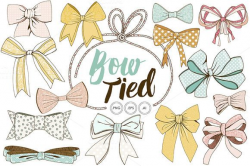 Wispy Tied Bow ClipArt, Vector, PNG by FishScraps on Creative Market ...