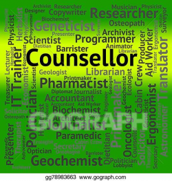 Stock Illustration - Counsellor job means consultant words and ...