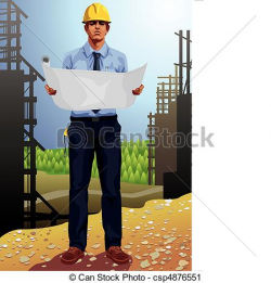 Architecture clipart construction manager - Pencil and in color ...