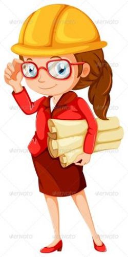 female-engineer-clipart-smiling-woman-architect-illustration ...