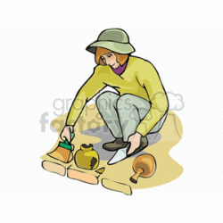 Royalty-Free Woman architect digging for old pots 159882 vector clip ...