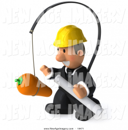 Illustration of a 3d White Male Architect Chasing a Carrot by Julos ...
