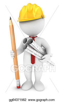 Drawing - 3d white people architect. Clipart Drawing gg64371562 ...