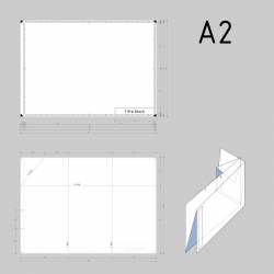 Clipart - DIN A2 technical drawing format and folding