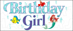 Birthday girl with Ariel the Little Mermaid INSTANT DOWNLOAD digital ...