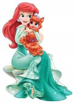 Disney Princess Ariel with Cute Kitten Transparent PNG Clip Art ...