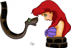 Ariel and Kaa Coloured by Lizzidoll on DeviantArt
