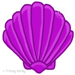 Purple Scallop Shell Original art download 2 files scallop