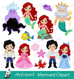 Mermaid, Little Mermaid Clipart, Mermaid Clipart, Princess ...