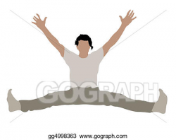 Drawing - Young male with arms up stretching his legs. Clipart ...