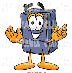 Clipart of a Grinning Suitcase Cartoon Character with Welcoming Open ...