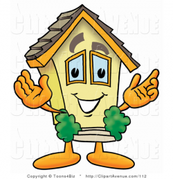 Avenue Clipart of a Home Mascot Cartoon Character with Welcoming ...