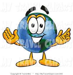 Clipart of a World Earth Globe Mascot Cartoon Character with ...