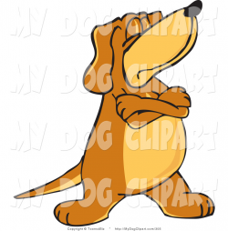 Clip Art of a Refusing Brown Dog Mascot Cartoon Character with ...