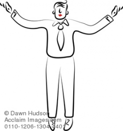 Clipart Illustration of Simple Line Drawing of a Man With His Arms ...